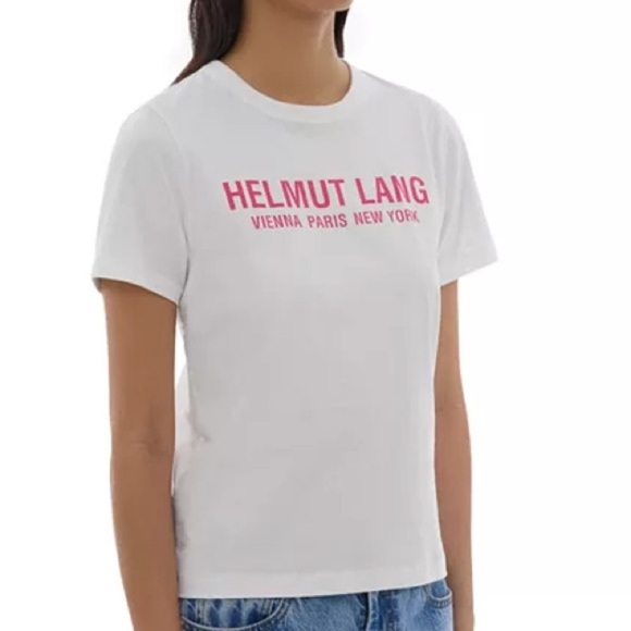 NWOT Helmut Lang Cotton Logo Tee in Ivory - Women’s Size S/Men’s Size XS - Picture 9 of 14